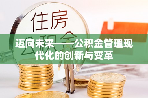 应城迈向未来——公积金管理现代化的创新与变革