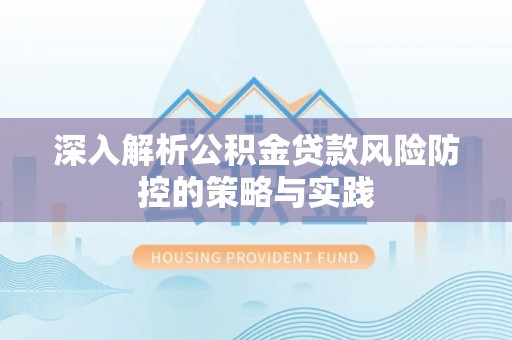 应城深入解析公积金贷款风险防控的策略与实践