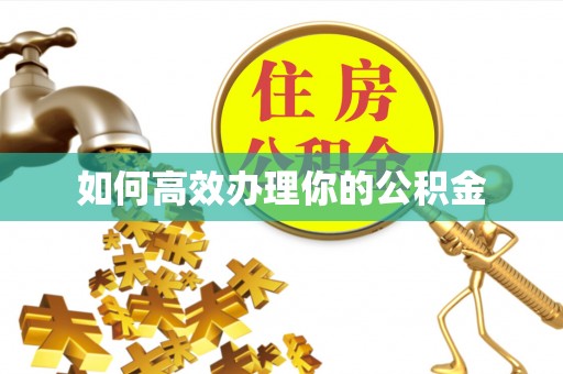 应城如何高效办理你的公积金