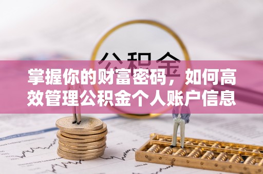 应城掌握你的财富密码，如何高效管理公积金个人账户信息
