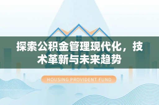 应城探索公积金管理现代化，技术革新与未来趋势