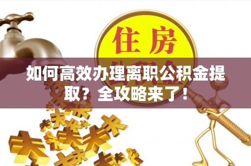 应城如何高效办理离职公积金提取？全攻略来了！