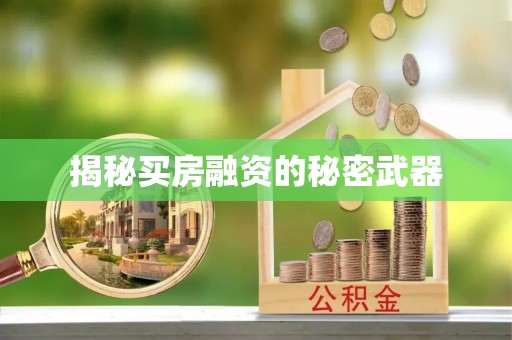 应城揭秘买房融资的秘密武器