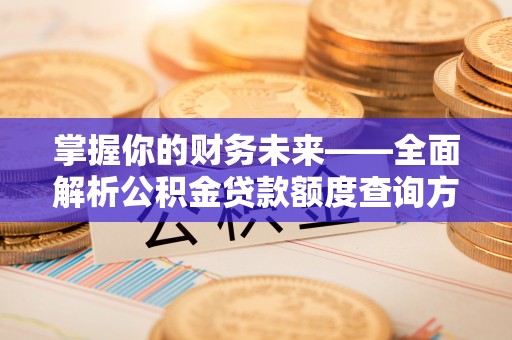 应城掌握你的财务未来——全面解析公积金贷款额度查询方法