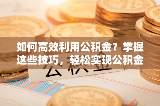 应城如何高效利用公积金？掌握这些技巧，轻松实现公积金代办提取